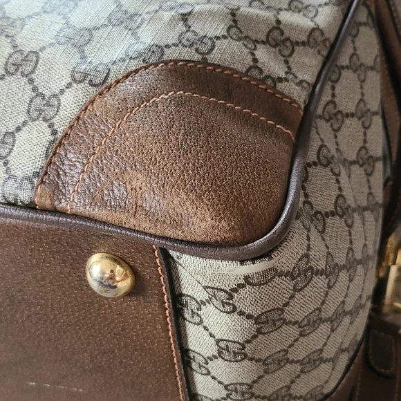 GUCCI suitcase oversized large travel satchel vintage, GG logo RARE original key - Picture 6 of 14